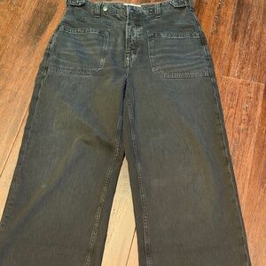 Free People High Rise, wide leg, faded black jeans, washed but never worn